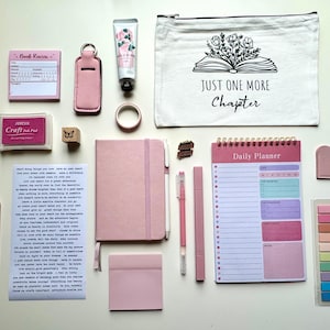 Pink Bookish Bundle | 17 Item Stationery Gift Set for Readers | Journaling & Bookish Accessories | Gift for Book Lovers