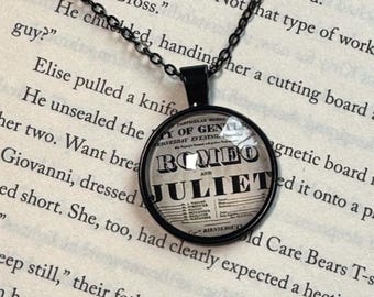 Shakespeare – Romeo and Juliet Necklace - Literary Quote Jewelry