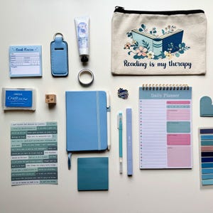 Blue Bookish Bundle | 17 Item Stationery Gift Set for Readers | Journaling & Bookish Accessories | Gift for Book Lovers
