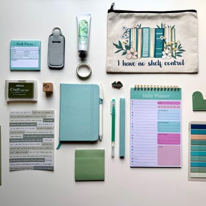 Green Bookish Bundle | 17 Item Stationery Gift Set for Readers | Journaling & Bookish Accessories | Gift for Book Lovers