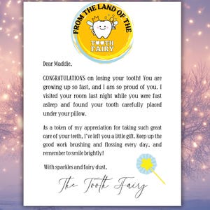 Printable Tooth Fairy Letter | Editable Tooth Fairy Note | Tooth Fairy Receipt | Tooth Fairy Print | First Lost Tooth