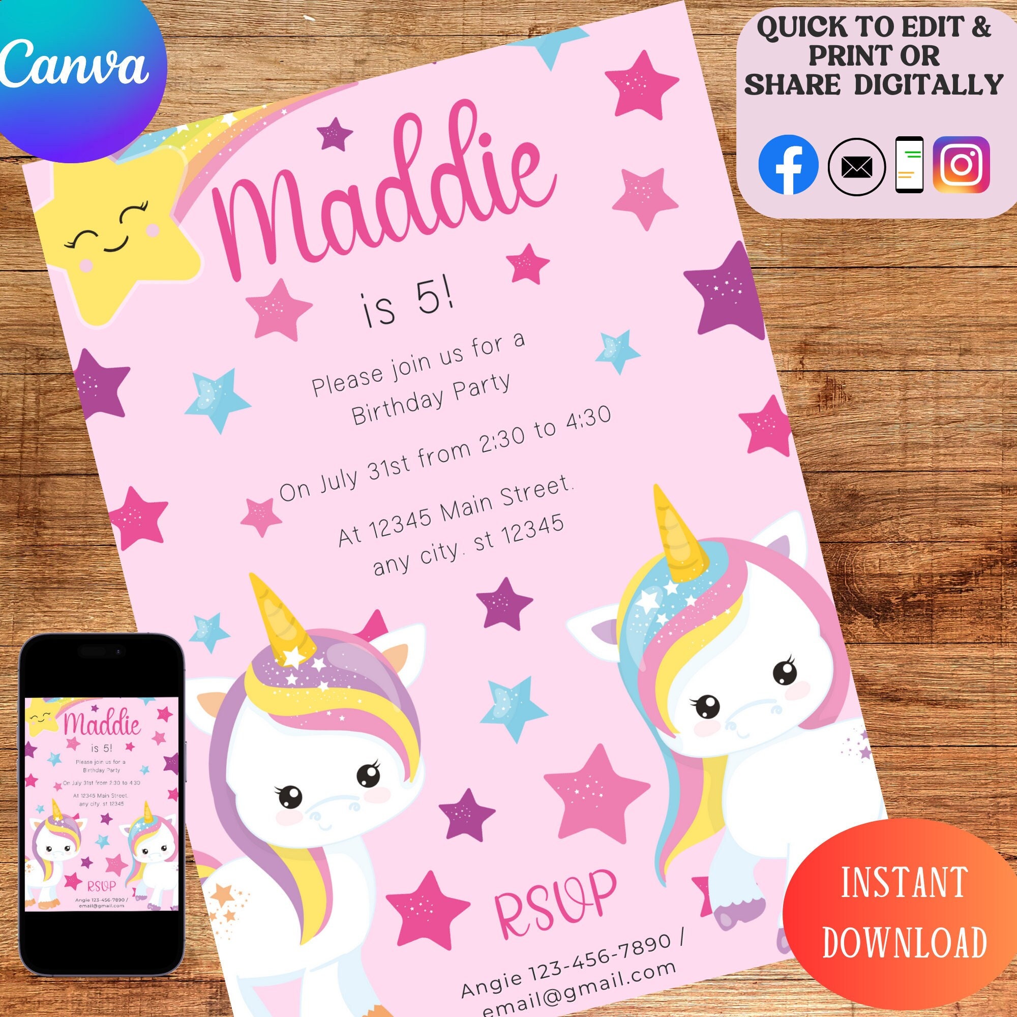 30 Personalized Rainbow Unicorn Bubble Labels – Matte Finish Birthday Party Favors