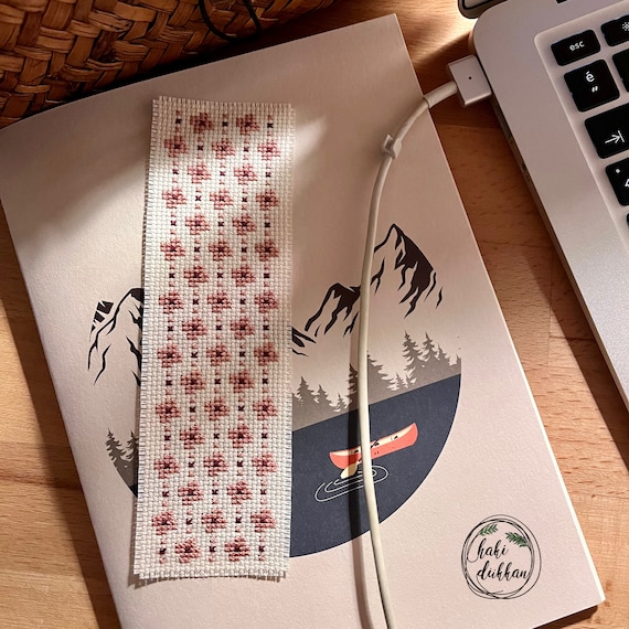 Little Pink Flowers Cross-Stitch Bookmark - Perfect Book Lover Gift - PDF Pattern