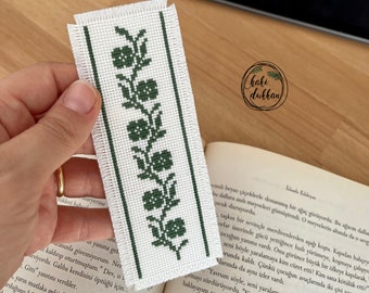 Green Ivy Cross-Stitch Bookmark PDF Pattern - Embroidery Design- Instant Download - Easy To Follow