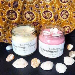 2 x handmade candles, 2 x handcrafted container candles, scented candles 画像 1
