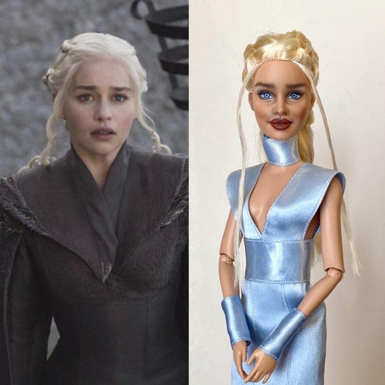 Custom Khaleesi Daenerys Targaryen Realistic OOAK Doll Repaint - GOT