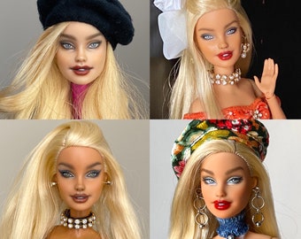 Custom Realistic Barbie dolls Repaint OOAK Blonde Millie Repainted made-to-move doll with clothes and repainted Barbie Doll Heads