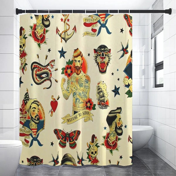 Tattoo Curtains Etsy