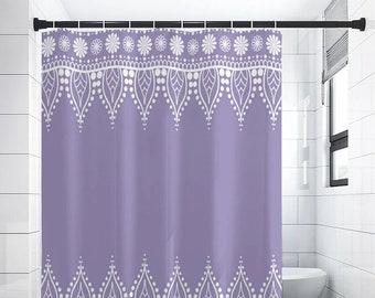 Lilac Purple Mandala Bohemian Boho Shower Curtain