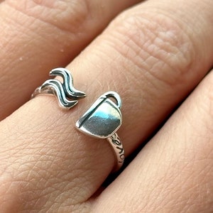Adjustable Coffee Cup Silver Ring: Quirky and Fun Jewelry Accessory