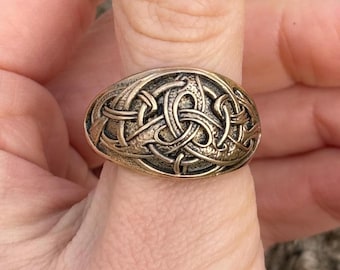 Triquetra Ring – Viking Celtic Knot Symbol, Endless Infinity Knot Ring