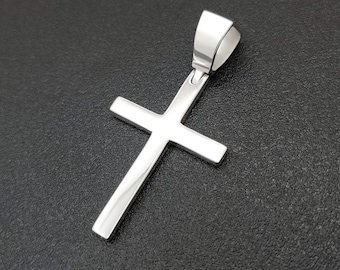 Collar de cruz minimalista: colgante de cruz sencillo de plata de ley 925, joya cristiana delicada para uso diario.