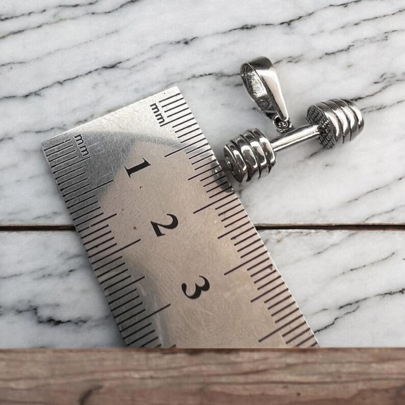 Men's Dumbbell Pendant Necklace Sports Weight Training Jewelry for