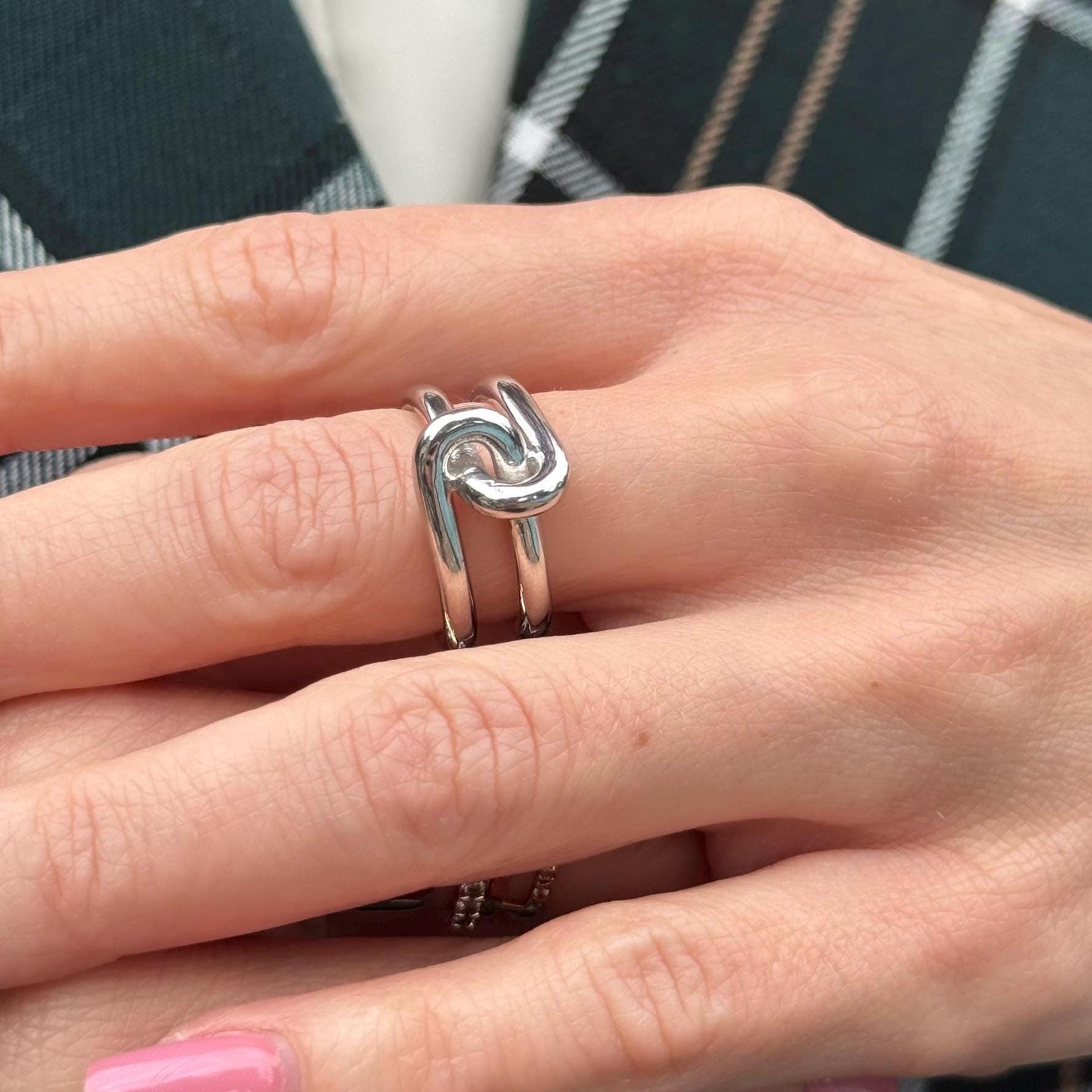 Anello Nodo D'amore In Argento 925/000 - Foto 13