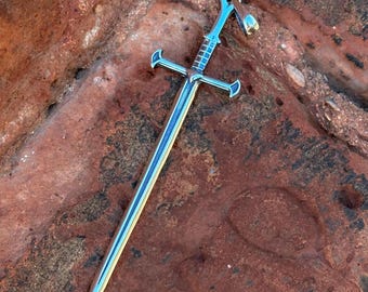 Sterling Silver Sword Pendant - Medieval Templar Sword Necklace, Gothic Jewelry for Men, Unique Gift for Him