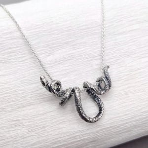 Snake Necklace - 925 Silver Serpent Pendant, Unique Serpent Jewelry