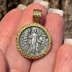 Guardian Angel Medallion - Handcrafted Protective Necklace, Sterling Silver Spiritual Jewelry, Heavenly Guardian Gift