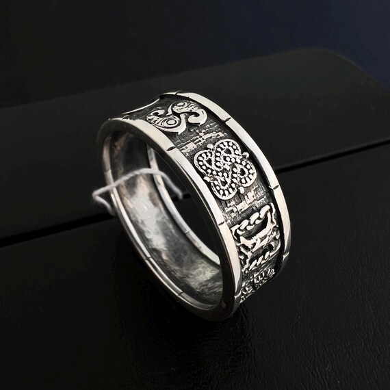 Viking Celtic Knot Ring – 925 Sterling Silver Norse Band, Nordic