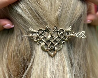 Bronze Viking Hair Pin Floral Celtic Thistle Raven Boar Medieval Accessory Nordic Hairpin - Etsy main image 3