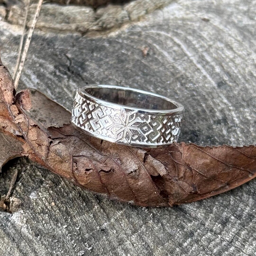 Slavic Rings Sterling Silver Alatyr Ring 925 — Ukrainian Slavic Viking Jewelry ...