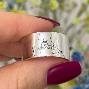 Custom Engraved &#39;Little Prince&#39; Ring - Personalized Literary Jewelry, Unique Gift