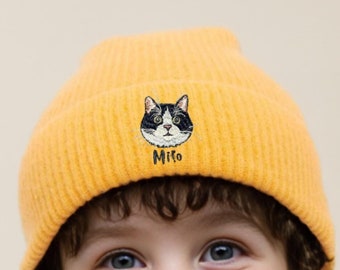 Embroidered Pet Kid Beanie Hat, Christmas Gift for Kids, Personalized Hat, Kids Pet Hat, Unisex Toddler Hat, Newborn Hat, Baby Shower Gift