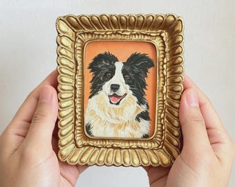 Ręcznie malowany portret psa i kota, spersonalizowany portret pamiątkowy dla zwierząt, pamiątka po zwierzaku, obraz na zamówienie, prezent dla miłośnika zwierząt z okazji utraty zwierzaka