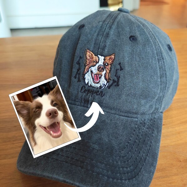 Vintage Embroidered Dog Hat Etsy