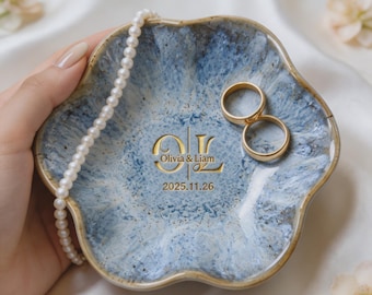 Custom Ring Dish, Personalized Engagement Ceramic Trinket Tray Plate, Wedding Bestie Jewelry Dish, Best Friend Gift, Bestie Gift for Her