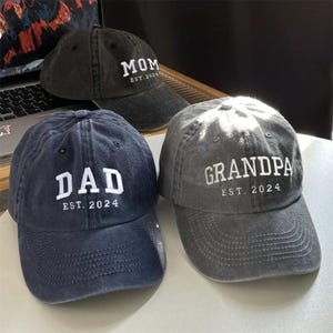 Custom Embroidered Mom Dad Hat Grandpa Hat Personalized Trucker Hat Matching Vintage Baseball Hat Fathers day Birthday Gift For New Dad Mom