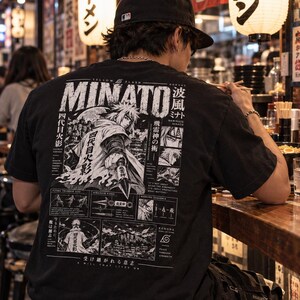 Camiseta gráfica de anime Yellow Flash / Camiseta manga del Cuarto Hokage / Talla extragrande de alta calidad y peso / Estampado serigrafiado