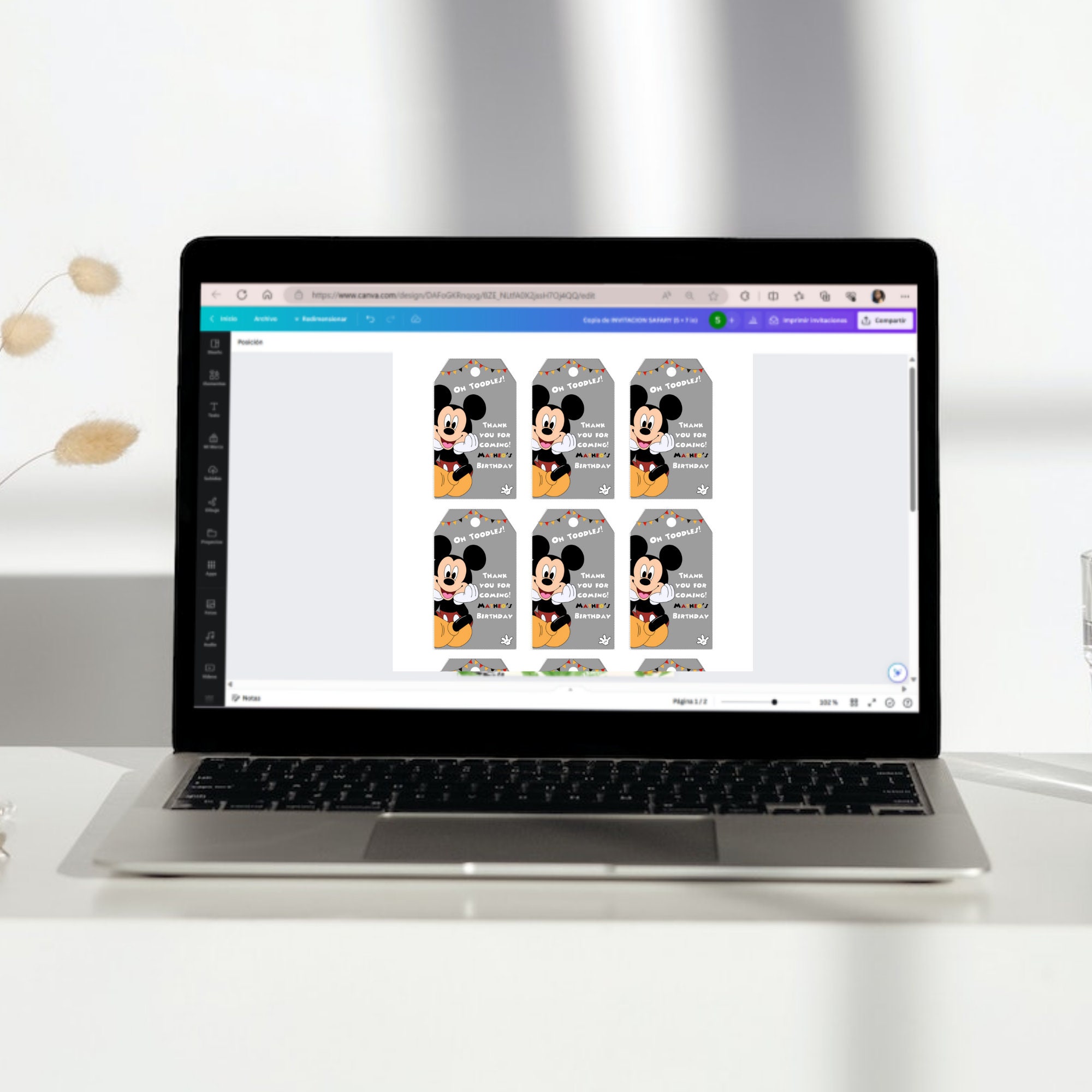 Editable Mickey Mouse Instant Download Favor Tag, Mickey Mouse Gift ...