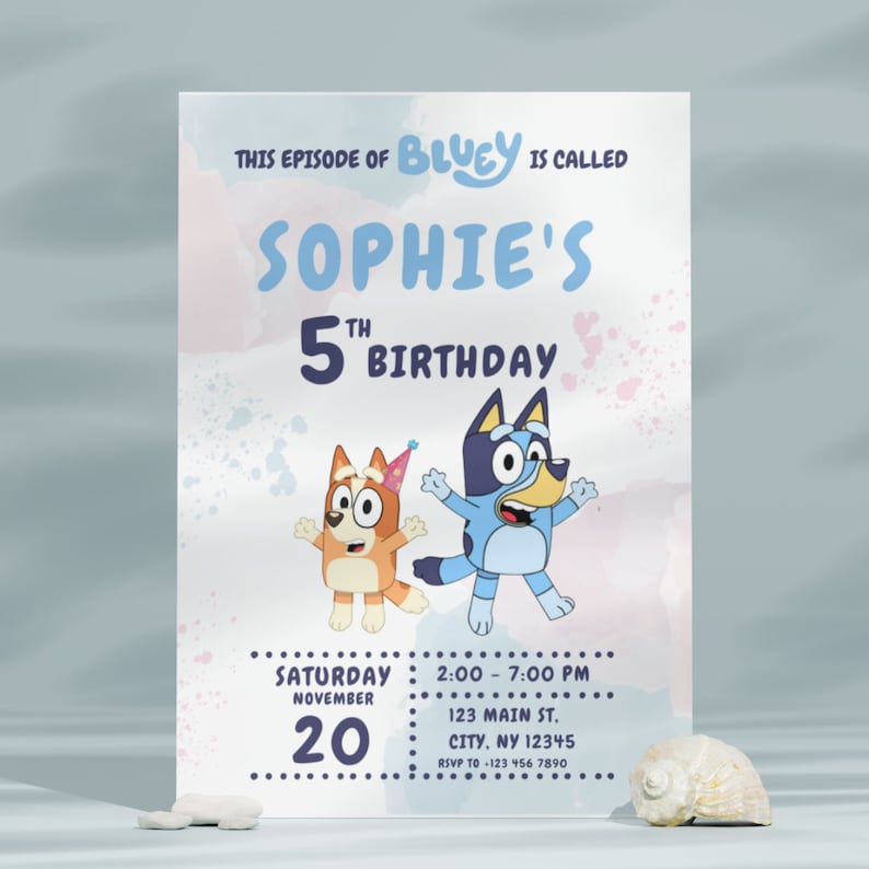 Dog Birthday Invitation, Custom Birthday Party Invite, Editable ...