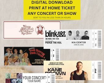 Concert Ticket Download, Event Ticket Download, Custom Concert Ticket Gift, Personalized Concert Ticket,  Ticket Souvenir