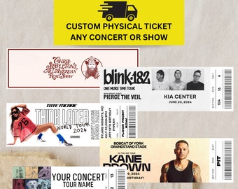 PHYSICAL TICKET, Eras Tour, Custom Personalized Concert Ticket,  Country Concert Ticket, Festival Ticket, Souvenir Ticket