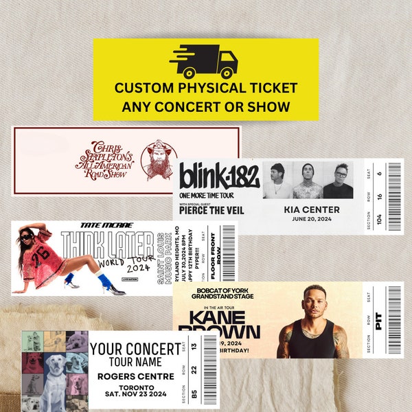 PHYSIKALISCHES TICKET, Eras Tour, benutzerdefinierte personalisierte Konzertkarte, Country-Konzertkarte, Festivalkarte, Souvenir-Karte