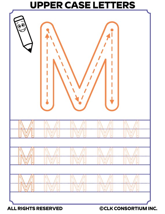 Uppercase Alphabet Letter Tracing - Etsy