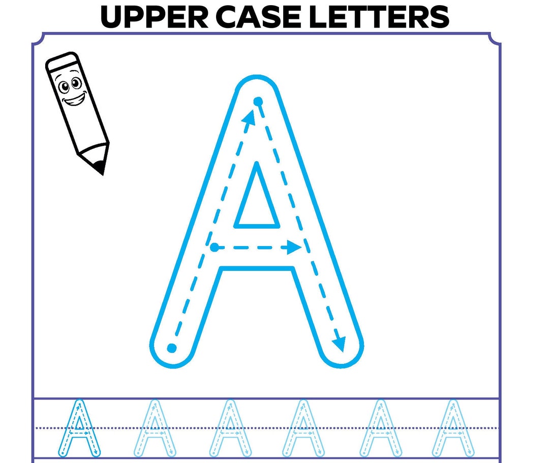 Uppercase Alphabet Letter Tracing - Etsy Uppercase Alphabet Letter Tracing - Etsy