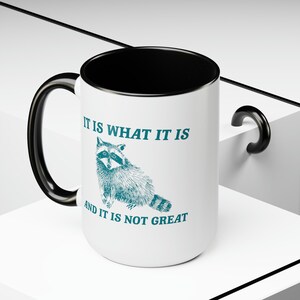 It Is What It Is And It Is Not Great Mug Meme Coffee Mug Raccoon Coffee Mug Funny Racoon Mug Raccoon Gift Team Trash Raccoon Coffee Mug image 7