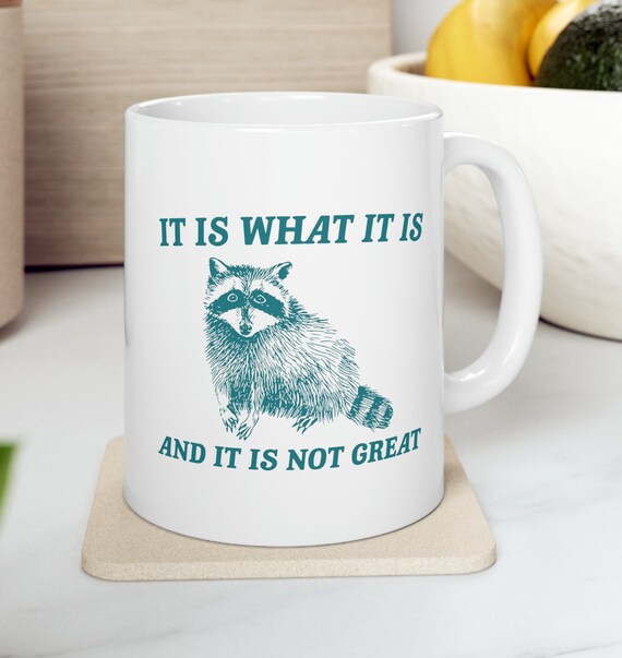 It Is What It Is And It Is Not Great Mug Meme Coffee Mug Raccoon Coffee Mug Funny Racoon Mug Raccoon Gift Team Trash Raccoon Coffee Mug