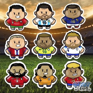 Football Stickers High quality Hand Drawn Laptop Stickers Digital Art