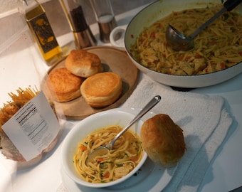 Chicken Noodle Soup Mix, Family Meal, Dinner Delivered, Meal Service, Kits,Easy Dinner, Quick,Ready to Cook, Homestyle, 30 Minutes Meal,