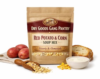 Hearty Corn Potato Soup Mix, Creamy Vegetable Camping Meal (Serves 6), Just add water & milk-Small batch comfor food-Dry Goods Gang pantry