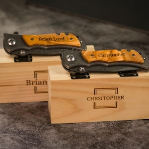 Cuchillo personalizado para papá: navaja de bolsillo personalizada para padrinos de boda, esposos y novios. Ideal para el día del padre o como regalo de Navidad. Regalo para hombres.
