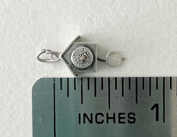 Vintage Silver Pendulum CLOCK CHARM - image 6