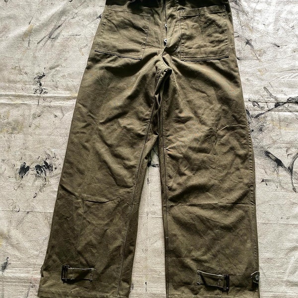 Waist36" Vintage 1940's Deadstock French Army Motorcycle Pants Size Medium to Large