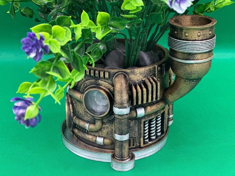 Steampunk 3D-Printed Planter
