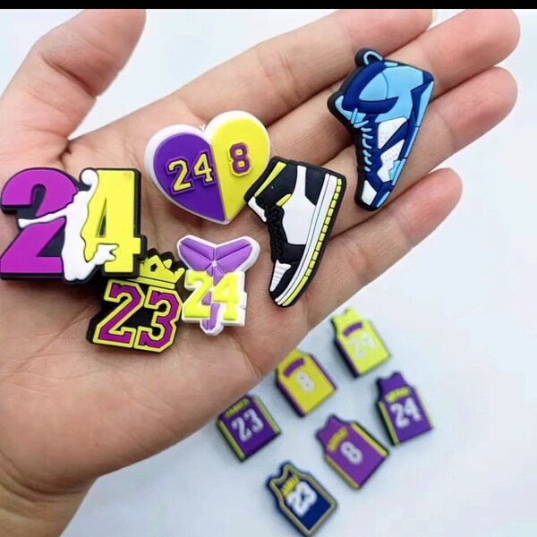 16  Kobe and Lakers Croc Charms Set