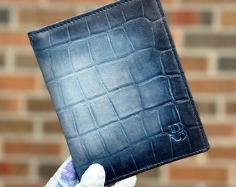 Midnight Blue Leather Wallet - Briller Leathercrafts