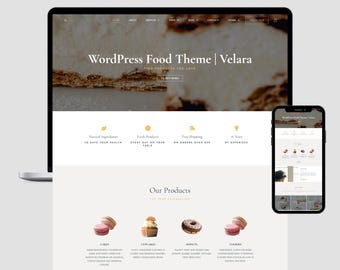 WordPress Food Blog Vorlage | Elementor Pro Bäckerei Website Theme | WooHandels Shop Vorlage | Anpassungsfähiges Design